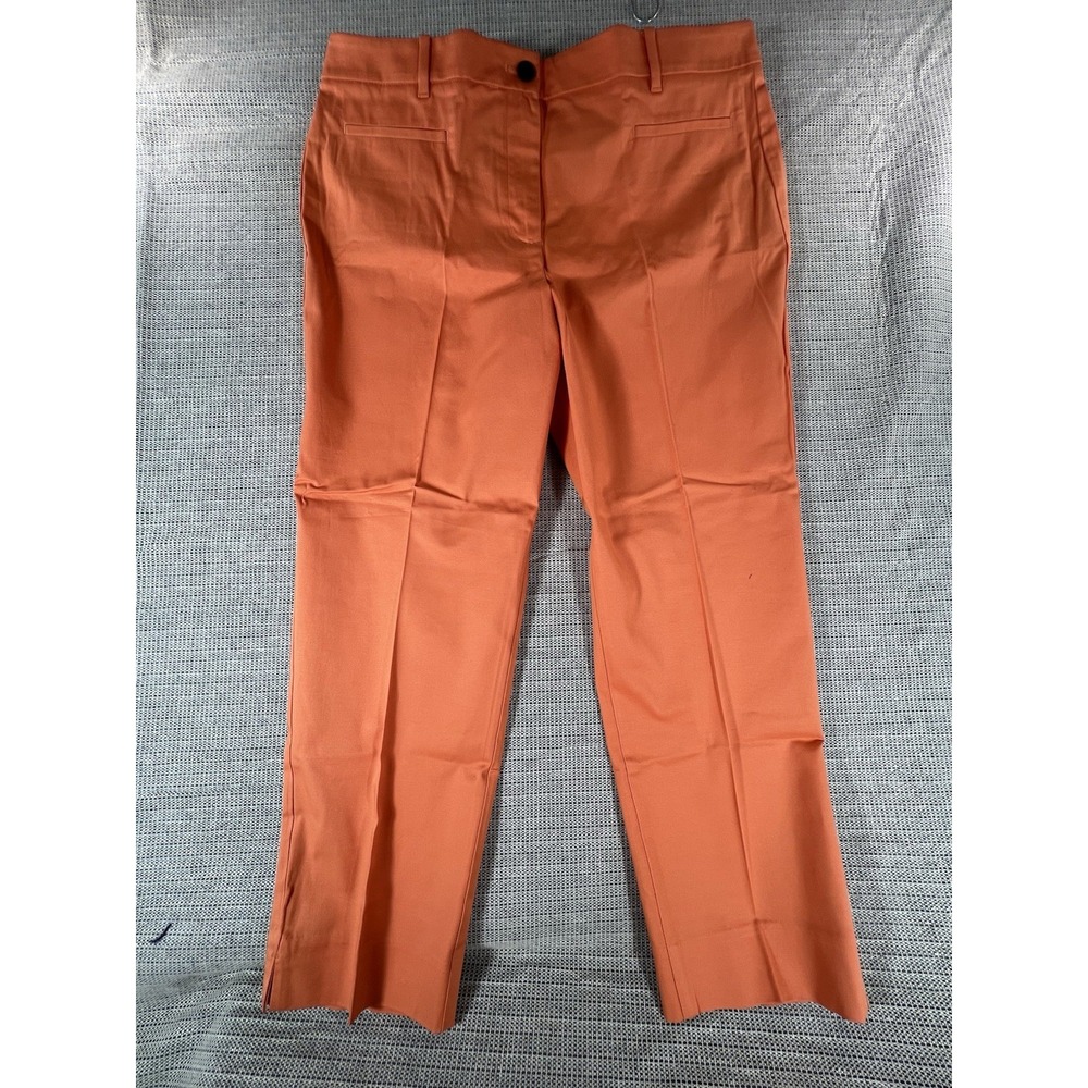 Ann Taylor Womens Sz 12 The Crop Mid Rise Pants Stretch Ankle Orange